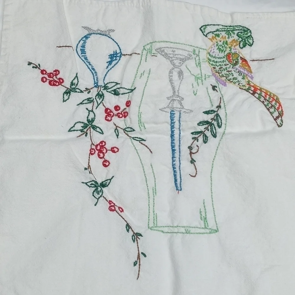 None embroidered table